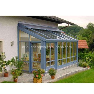 China Outdoor Modern Aluminum Glass House Fashion Design Tiny Sun Rooms for sale