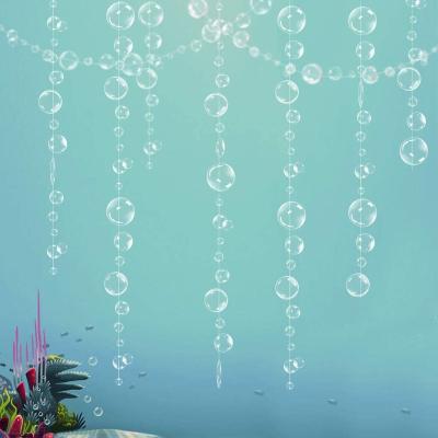 China PVC Under the Sea White Bubble Garlands for Little Mermaid Party Decorations 2D Bubble Coutout Garland Hanging Bubbles Streamer Pool for sale