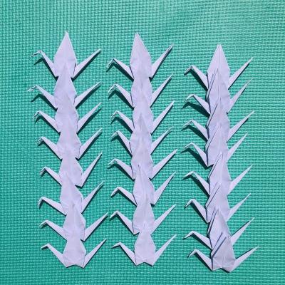 China Paper 100Pcs 10cm White Premade Origami Paper Cranes Folded Handmade DIY Bird Garlands for Wedding Party Peace Dove Bird Streamer for sale