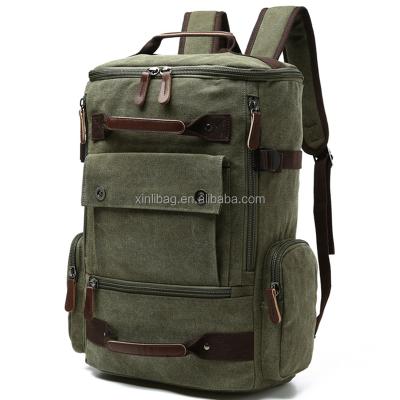 China Large Capacity Lowest Price Laptop 15 Inch Canvas Rucksack School Travel Backpacks For Teenage Male Laptop Backpack for sale