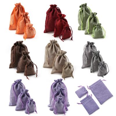 China New Design Wedding Favor Christmas Gift Hessian Burlap Jewelry Gift Bags Wholesale for sale