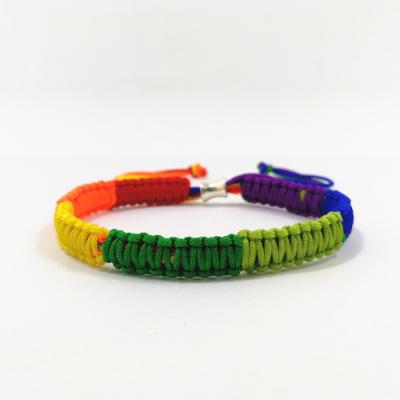 China Gussy Life 7 Colors Jewelry Rainbow Flag LGBT Pride Charm Braided Bracelet Lovers Gay Lesbian Woven Bracelets Rope Valentine Gifts for sale