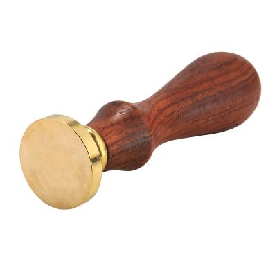 China Decoration Plain Wax Seal Copper Head Without Carving With Wooden Handle DIY Vintage Blank Wax Seal Stamp for sale