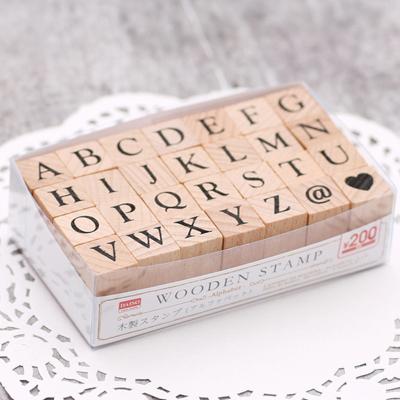 China 1Set DIY Children's Toy Stamps Wooden Stamp Wooden Letter Handbook Mini Hand Account Diary Decorative for sale