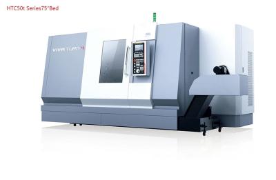 China HTC50t 75° Bed Slant CNC Lathe high rigidity Horizontal Turning Lathe for sale