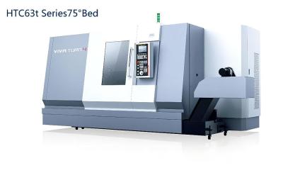 China Het horizontale 75° Bedcnc Metaal die van de Hellingsdraaibank HTC63t Draaibank machinaal bewerken Te koop