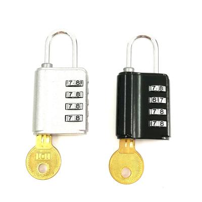 China 4 Dial Zinc Alloy Combination Lock With Master Key High Security 4 Digit Combination Password Padlock Travel Security Code Lock for sale