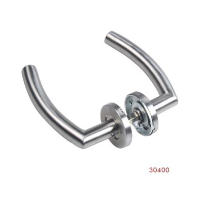 China Modern Interior Home Stainless Steel Lever Handle Door Lock Handle Set for sale