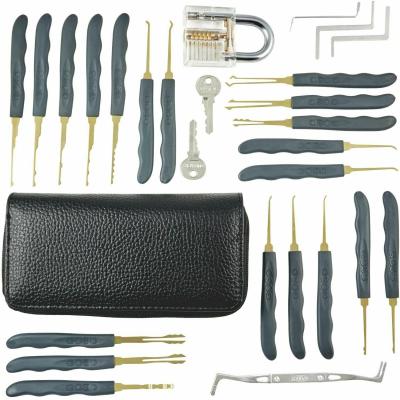 China Locksmith Training Skill Wholesale 24 Pcs Locksmith Lock Pick Tools 24 Piece Pcs Opening Set Lock Picking Set Lockpicking Tools for sale