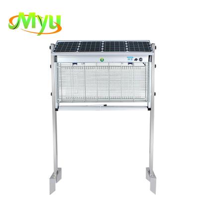 China Sustainable Factory Make 40w Outdoor Aluminum Alloy Solar Mosquito Killer Lamp With Stainless Steel Stand for sale