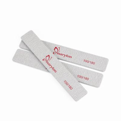 China Wholesale Salon Square Printed 100/180 Grit Nail File Professional Sandpaper Nail Files for sale