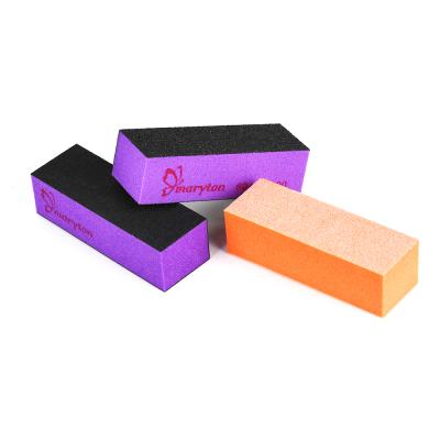 China Fast Shipping Professional Foam/sponge+sand Paper Nail Tools 500Pcs/Cases 3 Way Nail Buffer Block 80/80/100 for sale