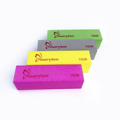 China Hot Selling Foam/sponge+sand Paper Nails Professional Salon Product Foam Sponge 4 Way Nail Buffer For Manicure for sale