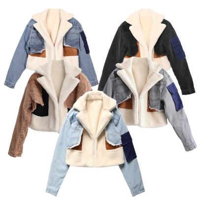 China 2021 Winter Anti-Shrink Faux Fur Crop Tops Coats Trendy Fashion Girl Plush Chaqueta Jackets For Ladies for sale