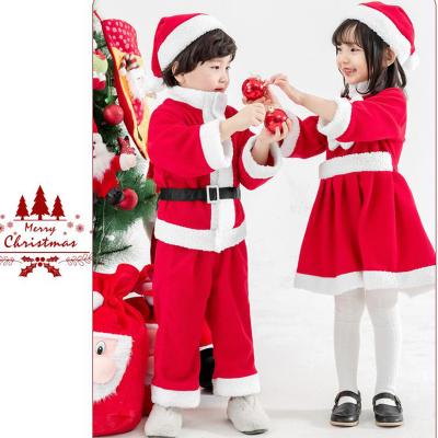 China Wholesale Breathable Santa Claus Clothes Boys And Girls Thickened Lambswool Christmas Children's Clothing for sale