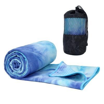 China Free Sample Sustainable Tie Dye Recycled Microfiber Yoga Towel Anti Slip Private Label for sale