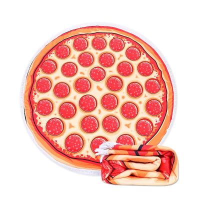 China Compressed Round Microfiber Pizza Beach Towel 100% Custom Print for sale