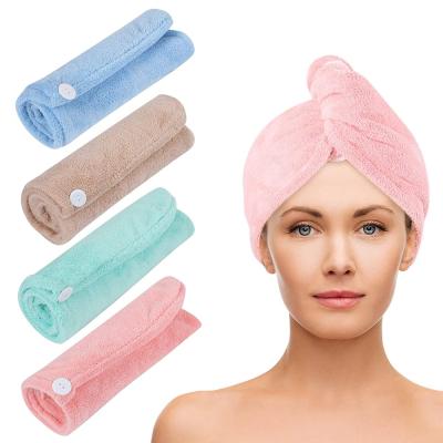 China Viable Hot Sale New Design Microfiber Designs Best Quality Coral Velvet Hair Towel for sale