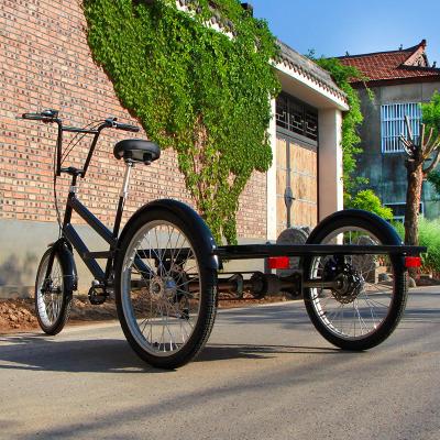 China Steel electric flatbed tricycle for cargo 3 wheel electric bike pedal assisted electric tricycle for sale