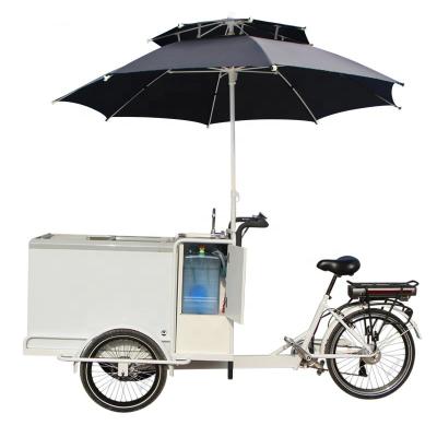 China Passenger street food refrigerator heavy tricycle drinks ice cream cart bike cold freezer tricycle for sale for sale