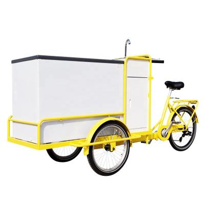 China Portable Passenger Ice Cream Freezer Cart Rechargeable Battery Ice Cream Bike 12v Solar Fridge Freezer for sale