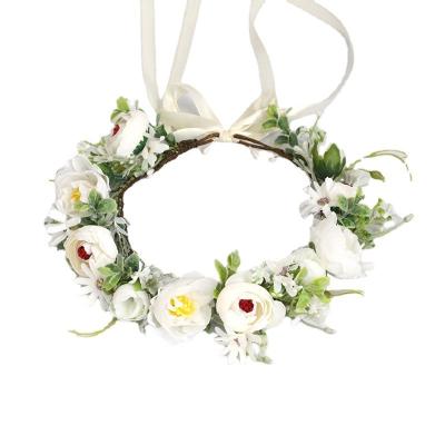 China Wedding Garland New Vintage Forest Flower Plant Corolla Flower Headband Hot Bohemian Bridal Use Sales Wreath for sale