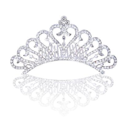 China Wedding Diamond Hair Comb Pearl Performance Crown Comb Jewelry Studio Bride Wedding Headwear Wholesale Children Use for sale