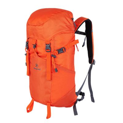 China Bright Color Large Capacity Orange Waterproof Mochila Plus Small Main Stand 22L Size Increasing Trekking Travel Bag Backpack for sale