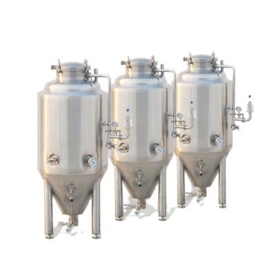 China Brewing plant 100L glycol cooling conical fermenter with top manway for sale