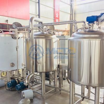 China Brewpub Beer Brewery Restaurant 200 Liter 500 Liter 300 Liter Stainless Steel 3 Vessel Micro Brewhouse Brewery Equipment For Small Business for sale