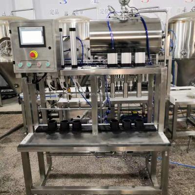 China Semi Automatic Food Beer Bottle Filling And Capping Machine With Rinsing for sale