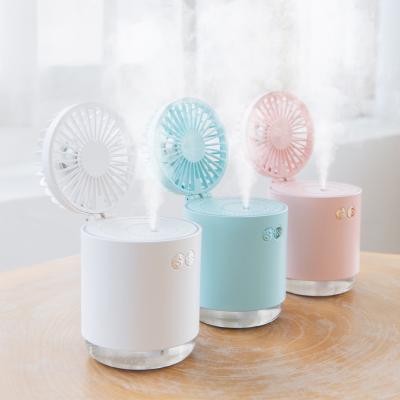 China 210ML Mist and Cool Humidifier Tank Capacity USB Portable Air Conditioner Fan Replaceable Air Humidifier Spray Fan for sale