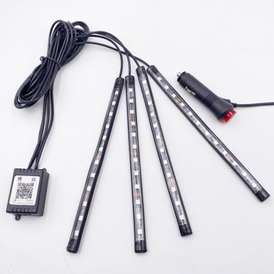 China High Quality Car Rubber Professional Atmosphere 12V Manufacturer App Control 12 LED Light PVC Interior Led Refit Lamp for sale