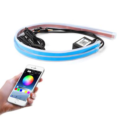 China App Control RGB LED Strip Flexible Remote Control Car Decorative Lamp Strip Waterproof Daytime Running Light for sale