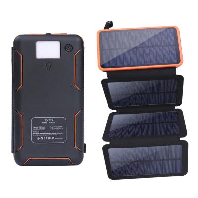 China Hot Selling Portable Solar Mobile Charger Usb 25000 Mah Foldable Solar Power Bank Solar Panel Waterproof Solar Mobile Phone Charger Dual Charging for sale