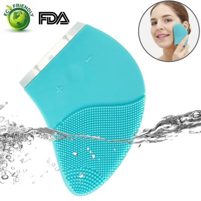 China Sonic Silicone Cleansing Scrubber Cleaner Electric Facial Silicone Face Wash DEEP CLEANSING Facial Brush for sale