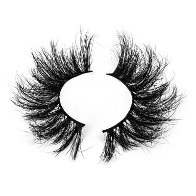 China Long Full Strip 100% Natural Mink Lashes 25mm Fluffy 5D Eyelash And Promote Private Label 3d Mink Lashes Lashes for sale