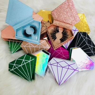 China Recycled Materials Easy To Use Diamonds Glitter Eyelash Box Eyelash Boxes Diamonds for sale