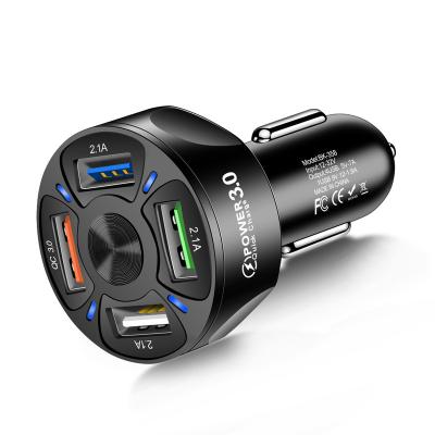 China 2021 High Speed ​​Hot Selling Universal USB Car Super Fast Charger QC3.0 USB Chargers 4 USB Ports Charging 7A Mobile Phones for sale