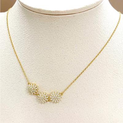 China Trendy 925 Sterling Silver Necklace Women's 18k Gold Plated Sunflower Pendant Necklace Wholesale for sale