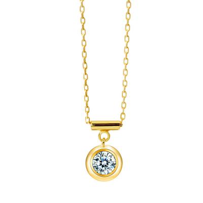 China Trendy 18k Gold Plated 925 Sterling Silver Necklace Zircon Gemstone Inset Pendants Wholesale for sale