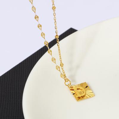 China TRENDY Gold Plated S925 Sterling Silver Initial Letter Necklace Jewelry Women for sale