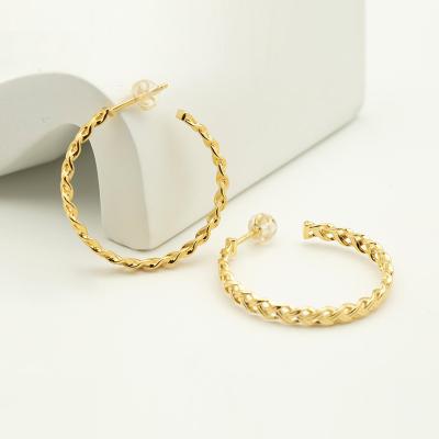 China TRENDY Fashion Jewelry Earrings 925 Sterling Silver Hoop Earrings 18k Gold Plated for sale