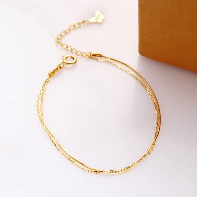 China TRENDY Designer Bracelets Fine Jewelry Bracelets & Bangles Gold Plated Sterling 925 Silver Trendy Charm Bracelets Geometric 1pc/opp Bag for sale