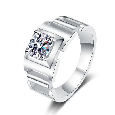 China Romantic Diamond Moissanite Mens Rings Plated 1ct Ring Gold Vvs 925 Sterling Silver Romantic Geometric Engagement Bands or Rings Pt950 for sale