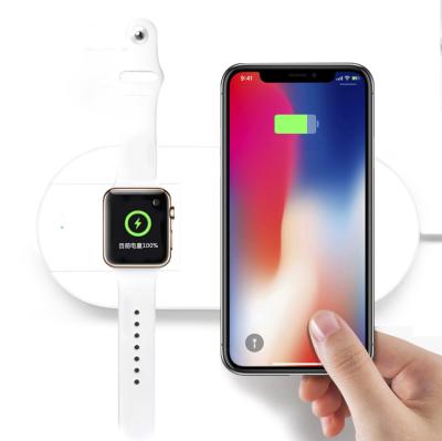 China Qi-enabled devices charging pad wireless charger for iphone for samsung for iwatch 2 in 1 wireless charging pad for sale