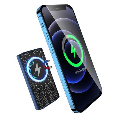 China QC 3.0 Mini Wireless Powerbank 6000mah Palladium QI 15W Fast Charging Power Bank Magnetic Portable Slim Case For iPhone 12 for sale