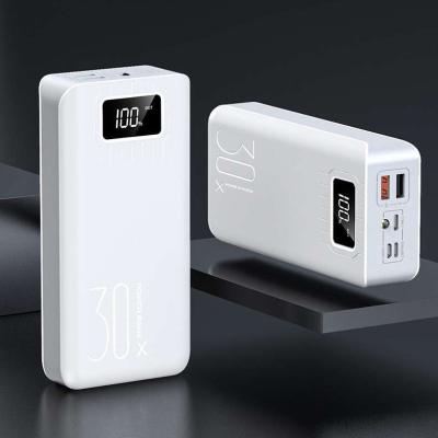 China Fast Power Bank Support Charging 2 USB Portable Charger Outputs 30000mAh High Capacity External Charging Battery Pack with LCD Display for Mobile Tablet for sale