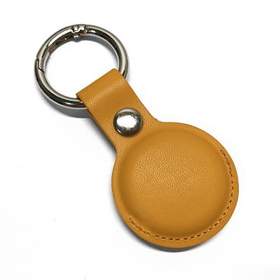 China Anti-drop Air Tag Case with Leather Anti-scratch Key Chain Cover Device for Apple Airtag Case Locator with Key Chain Ring for sale