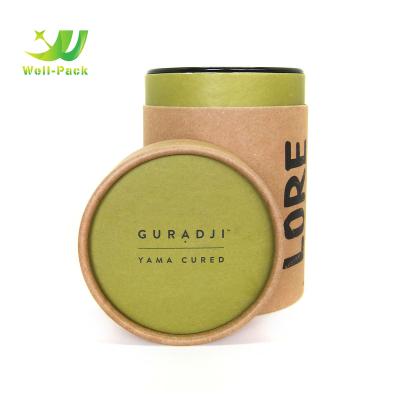 China Round Kraft Paper Cylinder Box Cosmetic Packaging / Empty Kraft Paper Tube Covers Custom Brown Kraft Paper Tube Box for sale